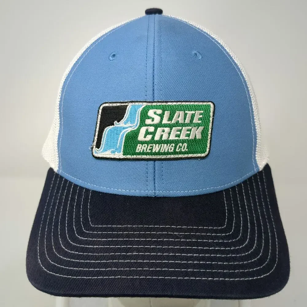 Richardson Trucker Hat Blue One Size Slate Creek Brewing Co Snapback Mesh Beer
